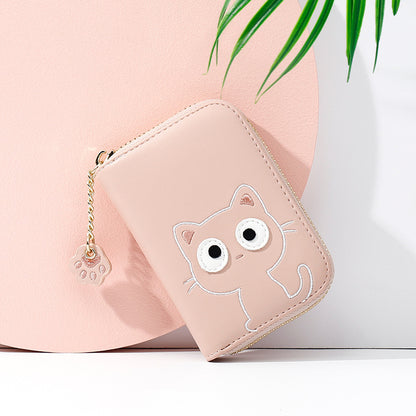 Cute Cat Women's Wallet - Multi-Card PU Holder