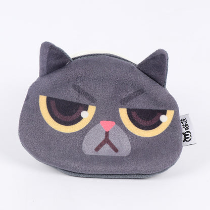 3D Cat Face Mini Wallet - Cute Fabric Coin Purse