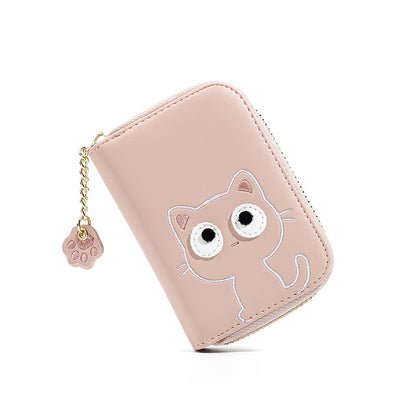 Cute Cat Women's Wallet - Multi-Card PU Holder