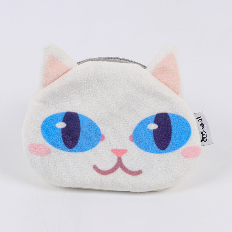 3D Cat Face Mini Wallet - Cute Fabric Coin Purse