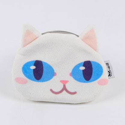 3D Cat Face Mini Wallet - Cute Fabric Coin Purse