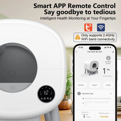 Fumoi Smart Self Cleaning Cat Litter Box, Large Capacity Automatic Cat Litter Box with App Control & Safety Protection for Multi