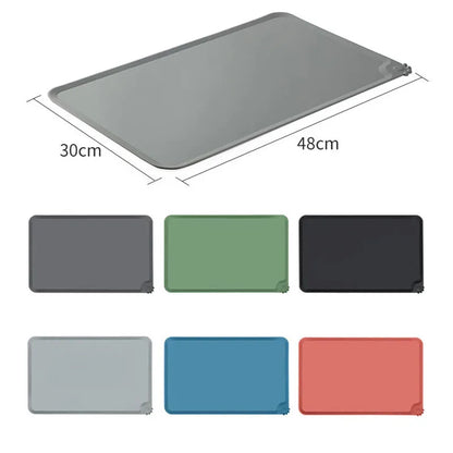 Silicone Pet Feeding Mat Contain Spills Protects Floors, Placemats for Cats and Dogs Food Water Bowl, Pets Accessories