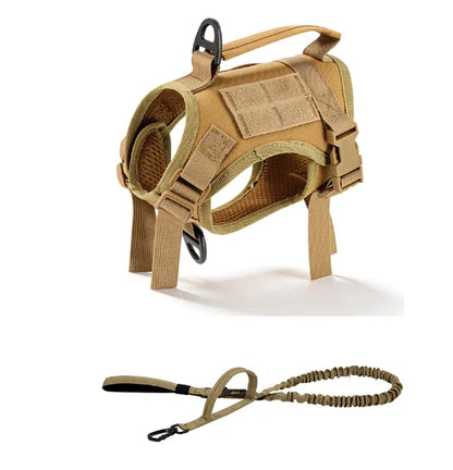 Tactical Cat Harness Vest and Leash Set Adjustable Escape Proof Soft Mesh with Handle Outdoor Walking Pet Training Supplies
