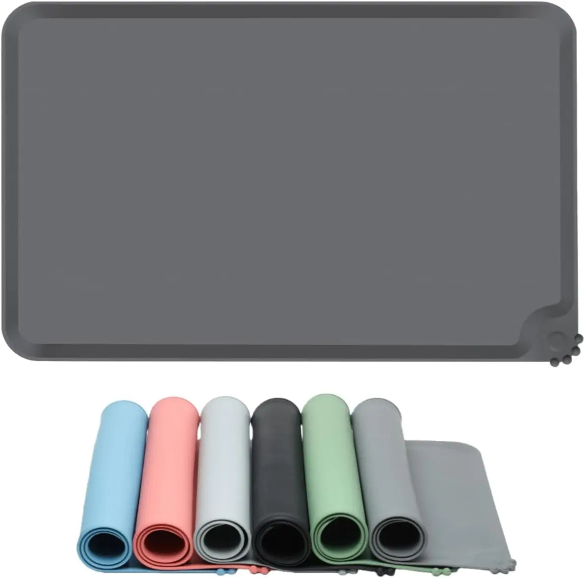 Silicone Pet Feeding Mat Contain Spills Protects Floors, Placemats for Cats and Dogs Food Water Bowl, Pets Accessories
