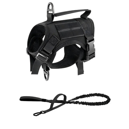 Tactical Cat Harness Vest and Leash Set Adjustable Escape Proof Soft Mesh with Handle Outdoor Walking Pet Training Supplies
