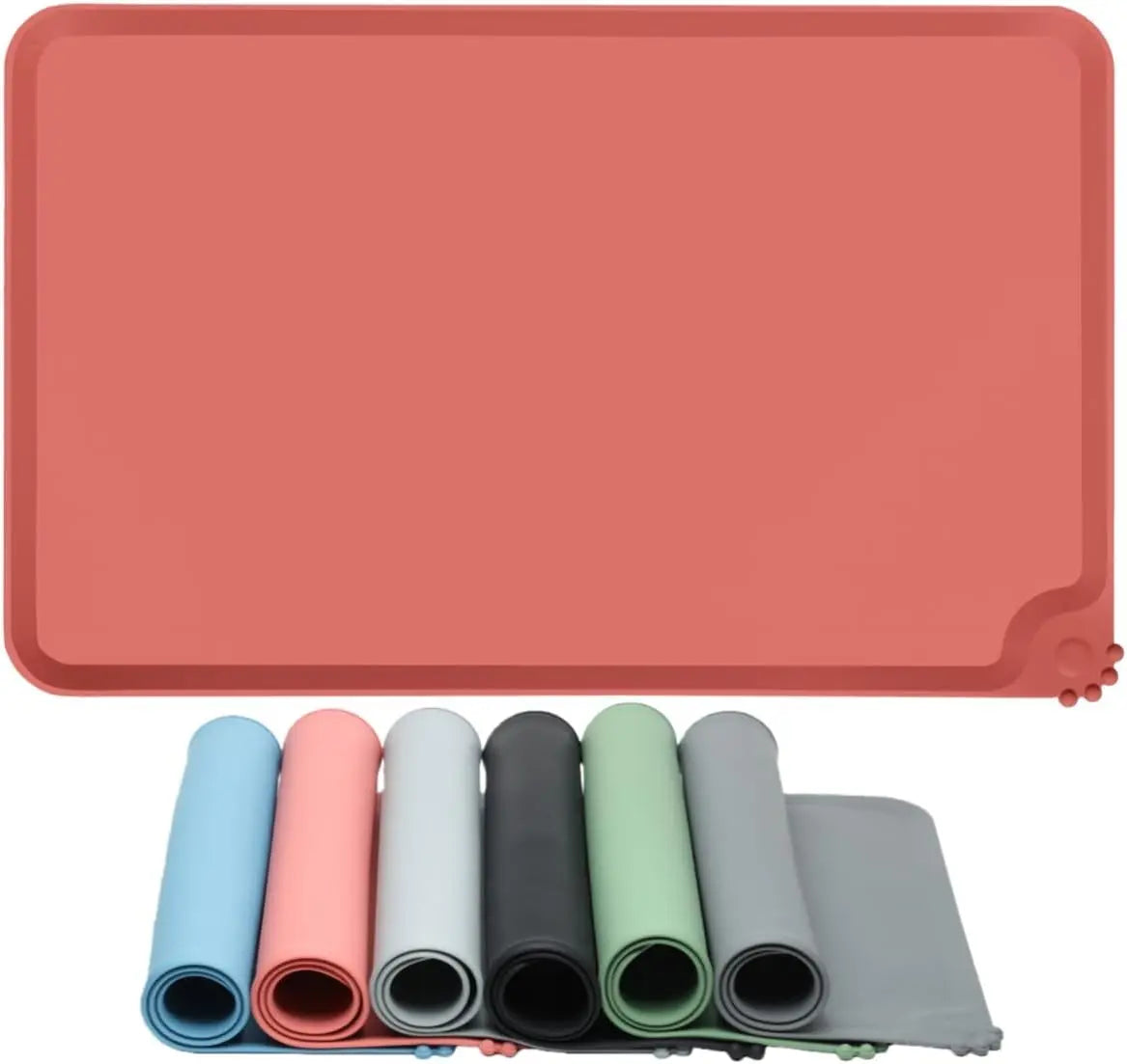 Silicone Pet Feeding Mat Contain Spills Protects Floors, Placemats for Cats and Dogs Food Water Bowl, Pets Accessories