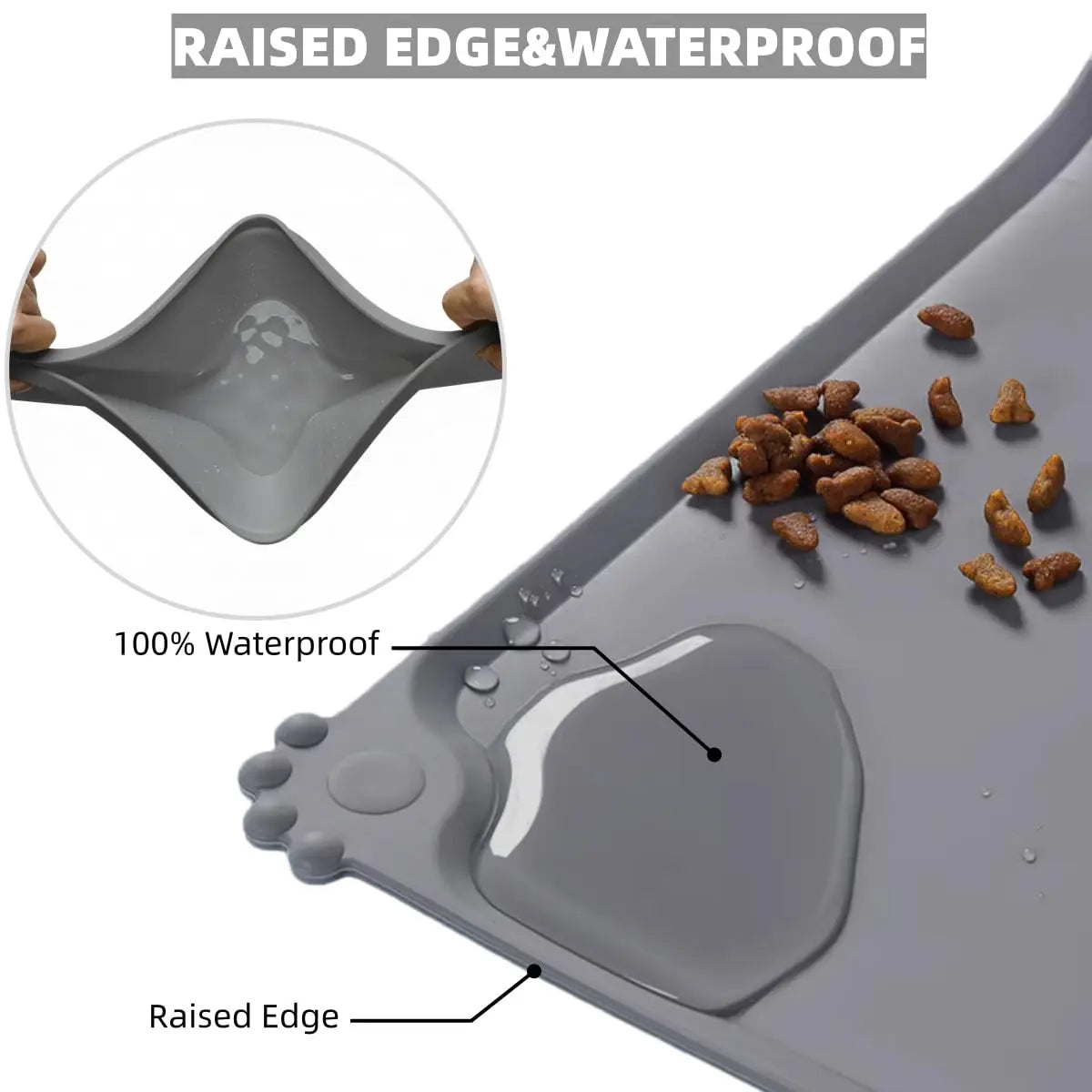 Silicone Pet Feeding Mat Contain Spills Protects Floors, Placemats for Cats and Dogs Food Water Bowl, Pets Accessories