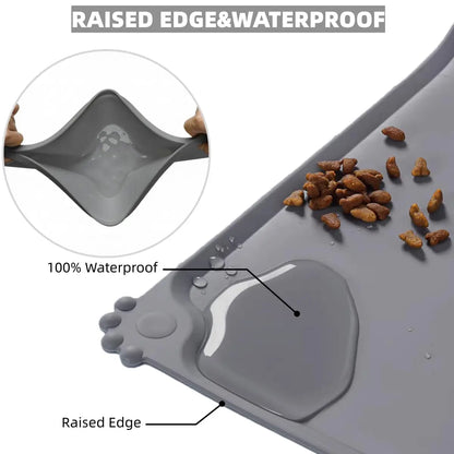 Silicone Pet Feeding Mat Contain Spills Protects Floors, Placemats for Cats and Dogs Food Water Bowl, Pets Accessories