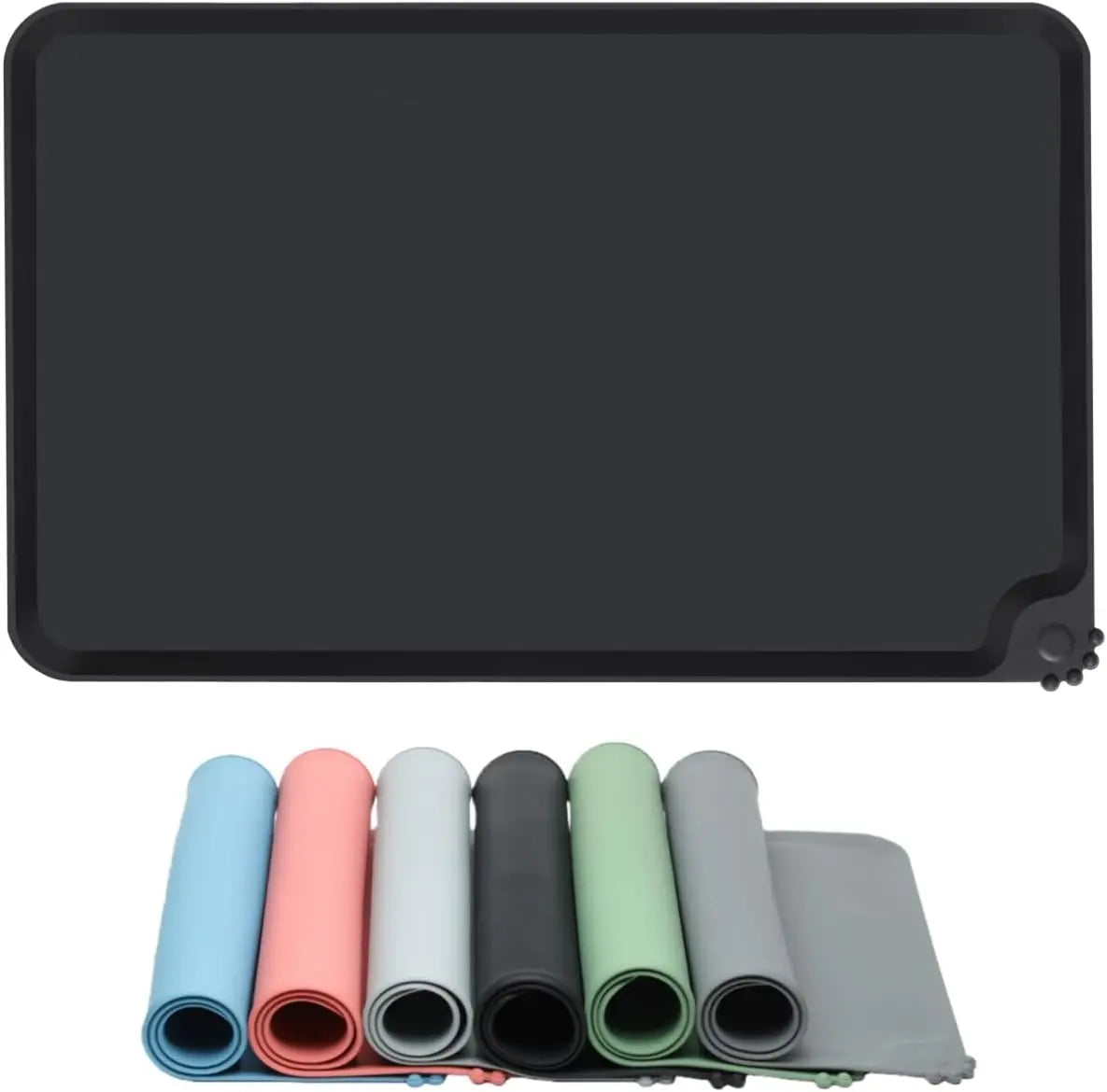 Silicone Pet Feeding Mat Contain Spills Protects Floors, Placemats for Cats and Dogs Food Water Bowl, Pets Accessories
